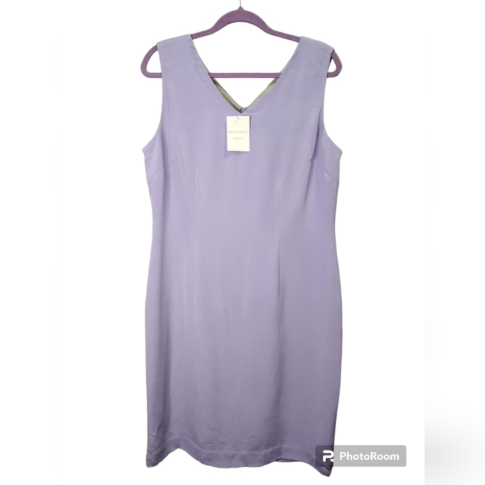 NWT 100% Silk Sleeveless Purple Sheath Dress Fully Lined Size 12 (Easter)